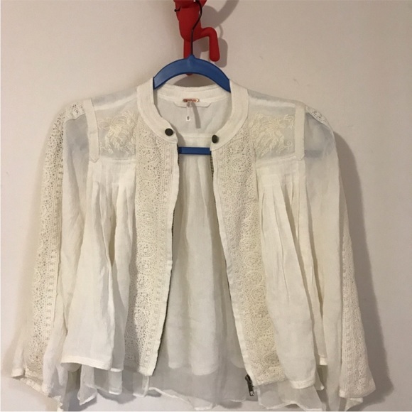 Free people white swing lace jacket size XS - Picture 5 of 5
